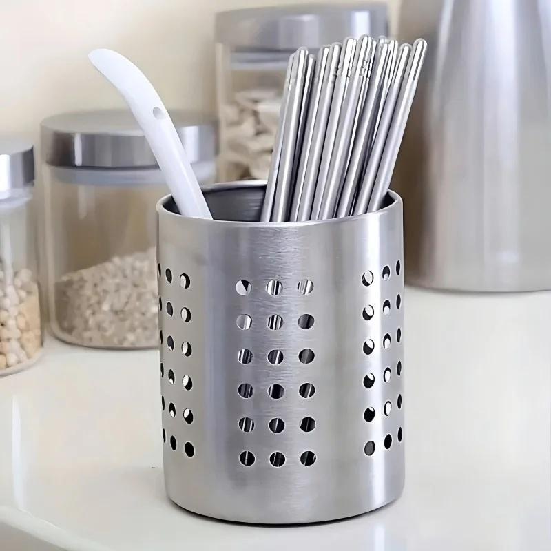 Home Cooking Delivery - # Neu. Zylindrische Besteckaufbewahrungsbox aus Edelstahl,