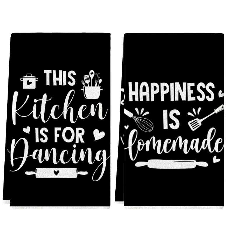Home Cooking On - 2 Stück, Küchentücher mit lustigem Text