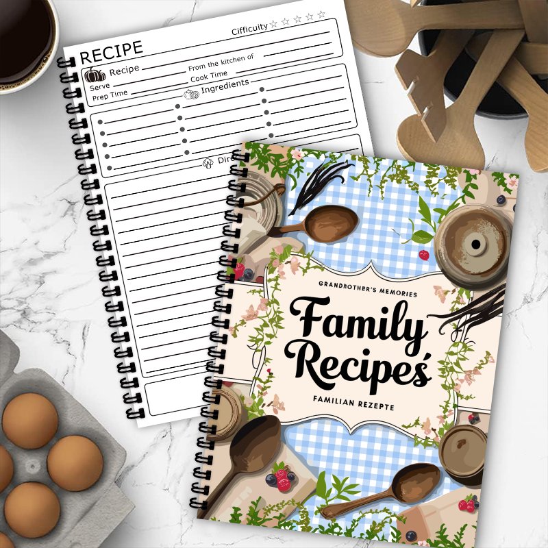 A5 Rezeptbuch, blaues Raster,  – Home Cooking Book Bewertung und Preis